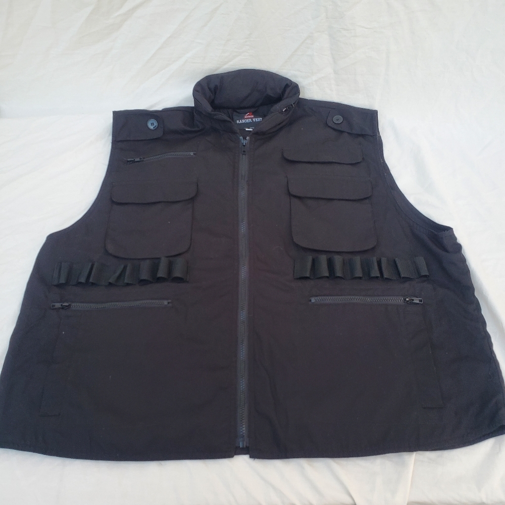 Rothco, Ranger Vest , Black, 60% cotton, 40%polyester. No care tags.